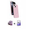 MARSİLYAN™- iPhone 14 Kılıf İz Işık Koleksiyonu - Siyah Bilvis 5in1 5D Magic Hayalet Cam Ekran Koruyucu + Raze Metal Kamera Lens - KI