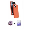 MARSİLYAN™- iPhone 14 Kılıf İz Işık Koleksiyonu - Siyah Bilvis 5in1 5D Magic Hayalet Cam Ekran Koruyucu + Raze Metal Kamera Lens - KI