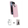 MARSİLYAN™- iPhone 14 Kılıf İz Işık Koleksiyonu - Siyah Bilvis Hayalet Cam Ekran Koruyucu + Shine Kamera Lens - MI