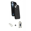 MARSİLYAN™- iPhone 14 Kılıf İz Işık Koleksiyonu - Siyah Bilvis Hayalet Cam Ekran Koruyucu + Diamond Kamera Lens - PE