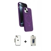MARSİLYAN™- iPhone 14 Kılıf İz Işık Koleksiyonu - Siyah Bilvis Hayalet Cam Ekran Koruyucu + Shine Kamera Lens - GD
