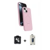 MARSİLYAN™- iPhone 14 Kılıf İz Işık Koleksiyonu - Siyah Bilvis Hayalet Cam Ekran Koruyucu + PVD Metal Kamera Lens - YL