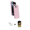 MARSİLYAN™- iPhone 14 Kılıf İz Işık Koleksiyonu - Siyah Buffer Cam Ekran Koruyucu + Diamond Kamera Lens - SABE
