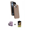 MARSİLYAN™- iPhone 14 Kılıf İz Işık Koleksiyonu - Siyah Buffer Cam Ekran Koruyucu + Mor Raze Metal Kamera Lens
