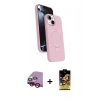 MARSİLYAN™- iPhone 14 Kılıf İz Işık Koleksiyonu - Siyah Buffer Cam Ekran Koruyucu + Raze Metal Kamera Lens - KI