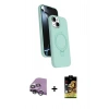 MARSİLYAN™- iPhone 14 Kılıf İz Işık Koleksiyonu - Siyah Buffer Cam Ekran Koruyucu + Raze Metal Kamera Lens - GS