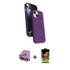 MARSİLYAN™- iPhone 14 Kılıf İz Işık Koleksiyonu - Siyah Buffer Cam Ekran Koruyucu + Raze Metal Kamera Lens - KI
