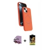 MARSİLYAN™- iPhone 14 Kılıf İz Işık Koleksiyonu - Siyah Buffer Cam Ekran Koruyucu + Raze Metal Kamera Lens - KI