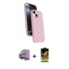 MARSİLYAN™- iPhone 14 Kılıf İz Işık Koleksiyonu - Siyah Buffer Cam Ekran Koruyucu + Raze Metal Kamera Lens - GS