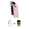 MARSİLYAN™- iPhone 14 Kılıf İz Işık Koleksiyonu - Siyah Buffer Cam Ekran Koruyucu + Shine Kamera Lens - MI