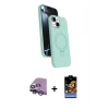 MARSİLYAN™- iPhone 14 Kılıf İz Işık Koleksiyonu - Siyah Buffer Hayalet Cam Ekran Koruyucu + Raze Metal Kamera Lens - GS