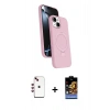 MARSİLYAN™- iPhone 14 Kılıf İz Işık Koleksiyonu - Siyah Buffer Hayalet Cam Ekran Koruyucu + Shine Kamera Lens - KI