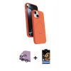 MARSİLYAN™- iPhone 14 Kılıf İz Işık Koleksiyonu - Siyah Buffer Hayalet Cam Ekran Koruyucu + Raze Metal Kamera Lens - MR