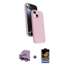 MARSİLYAN™- iPhone 14 Kılıf İz Işık Koleksiyonu - Siyah Buffer Hayalet Cam Ekran Koruyucu + Raze Metal Kamera Lens - SH