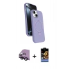 MARSİLYAN™- iPhone 14 Kılıf İz Işık Koleksiyonu - Siyah Buffer Hayalet Cam Ekran Koruyucu + Raze Metal Kamera Lens - SH