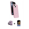 MARSİLYAN™- iPhone 14 Kılıf İz Işık Koleksiyonu - Siyah Buffer Hayalet Cam Ekran Koruyucu + Raze Metal Kamera Lens - MR