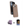 MARSİLYAN™- iPhone 14 Kılıf İz Işık Koleksiyonu - Siyah Buffer Hayalet Cam Ekran Koruyucu + Raze Metal Kamera Lens - SH