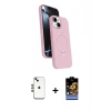 MARSİLYAN™- iPhone 14 Kılıf İz Işık Koleksiyonu - Siyah Buffer Hayalet Cam Ekran Koruyucu + Shine Kamera Lens - GD