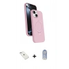 MARSİLYAN™- iPhone 14 Kılıf İz Işık Koleksiyonu - Siyah Joko Magic 5D Cam + Diamond Kamera Lens - SABE