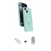 MARSİLYAN™- iPhone 14 Kılıf İz Işık Koleksiyonu - Siyah Joko Magic 5D Cam + Diamond Kamera Lens - SABE