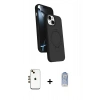 MARSİLYAN™- iPhone 14 Kılıf İz Işık Koleksiyonu - Siyah Joko Magic 5D Cam + Shine Kamera Lens - GD