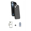 MARSİLYAN™- iPhone 14 Kılıf İz Işık Koleksiyonu - Siyah Joko Magic 5D Cam + Shine Kamera Lens - GD