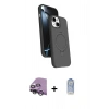 MARSİLYAN™- iPhone 14 Kılıf İz Işık Koleksiyonu - Siyah Joko Magic 5D Cam + Raze Metal Kamera Lens - GS