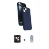 MARSİLYAN™- iPhone 14 Kılıf İz Işık Koleksiyonu - Siyah Joko Magic 5D Cam + PVD Metal Kamera Lens - PE