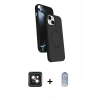 MARSİLYAN™- iPhone 14 Kılıf İz Işık Koleksiyonu - Siyah Joko Magic 5D Cam + PVD Metal Kamera Lens - PE