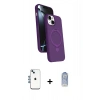 MARSİLYAN™- iPhone 14 Kılıf İz Işık Koleksiyonu - Siyah Joko Magic 5D Cam + Shine Kamera Lens - MI