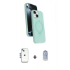 MARSİLYAN™- iPhone 14 Kılıf İz Işık Koleksiyonu - Siyah Joko Magic 5D Cam + Shine Kamera Lens - MI