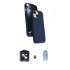MARSİLYAN™- iPhone 14 Kılıf İz Işık Koleksiyonu - Siyah Joko Magic 5D Cam + Siyah PVD Metal Kamera Lens
