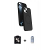 MARSİLYAN™- iPhone 14 Kılıf İz Işık Koleksiyonu - Siyah Joko Magic 5D Cam + PVD Metal Kamera Lens - TU