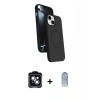 MARSİLYAN™- iPhone 14 Kılıf İz Işık Koleksiyonu - Siyah Joko Magic 5D Cam + PVD Metal Kamera Lens - YL