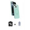 MARSİLYAN™- iPhone 14 Kılıf İz Işık Koleksiyonu - Siyah Joko Magic 5D Cam + PVD Metal Kamera Lens - YL