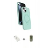 MARSİLYAN™- iPhone 14 Kılıf İz Işık Koleksiyonu - Siyah Joko Magic 5D Hayalet Cam + Diamond Kamera Lens - SABE