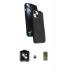 MARSİLYAN™- iPhone 14 Kılıf İz Işık Koleksiyonu - Siyah Joko Magic 5D Hayalet Cam + PVD Metal Kamera Lens - MI