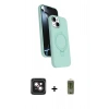 MARSİLYAN™- iPhone 14 Kılıf İz Işık Koleksiyonu - Siyah Joko Magic 5D Hayalet Cam + PVD Metal Kamera Lens - PE