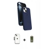 MARSİLYAN™- iPhone 14 Kılıf İz Işık Koleksiyonu - Siyah Joko Magic 5D Hayalet Cam + Shine Kamera Lens - SH