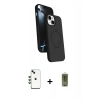 MARSİLYAN™- iPhone 14 Kılıf İz Işık Koleksiyonu - Siyah Joko Magic 5D Hayalet Cam + Shine Kamera Lens - YL