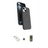 MARSİLYAN™- iPhone 14 Kılıf İz Işık Koleksiyonu - Siyah Joko Magic 5D Hayalet Cam + Diamond Kamera Lens - YL
