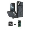MARSİLYAN™- iPhone 14 Kılıf İz Modern Prime - Şeffaf 360 Full Body Arka Koruyucu + PVD Metal Kamera Lens - PE