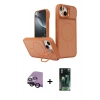 MARSİLYAN™- iPhone 14 Kılıf İz Modern Prime - Şeffaf 360 Full Body Arka Koruyucu + Raze Metal Kamera Lens - SH