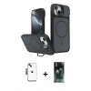 MARSİLYAN™- iPhone 14 Kılıf İz Modern Prime - Şeffaf 360 Full Body Arka Koruyucu + Shine Kamera Lens - SH