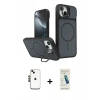 MARSİLYAN™- iPhone 14 Kılıf İz Modern Prime - Şeffaf Pasifik Cam Ekran Koruyucu + Shine Kamera Lens - SH