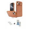 MARSİLYAN™- iPhone 14 Kılıf İz Modern Prime - Şeffaf Royal Nano Ekran Koruyucu + Diamond Kamera Lens - SABE