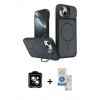 MARSİLYAN™- iPhone 14 Kılıf İz Modern Prime - Şeffaf Royal Nano Ekran Koruyucu + PVD Metal Kamera Lens - MI