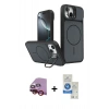 MARSİLYAN™- iPhone 14 Kılıf İz Modern Prime - Şeffaf Royal Nano Ekran Koruyucu + Raze Metal Kamera Lens - KI