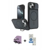 MARSİLYAN™- iPhone 14 Kılıf İz Modern Prime - Şeffaf Royal Nano Ekran Koruyucu + Raze Metal Kamera Lens - SH
