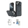 MARSİLYAN™- iPhone 14 Kılıf İz Modern Prime - Şeffaf Royal Nano Ekran Koruyucu + Shine Kamera Lens - GS